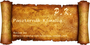 Paszternák Klaudia névjegykártya